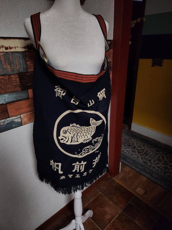 Other - Authentic Anything Japan Heavyweight Maekake Apron - Lucky Tai Fish Graphic